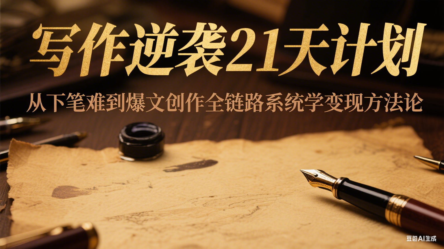 写作逆袭21天计划：从下笔难到爆文创作全链路系统学变现方法论-点点短视频网
