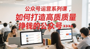 公众号运营系列课，如何打造高质量挣钱的公众号-点点短视频网