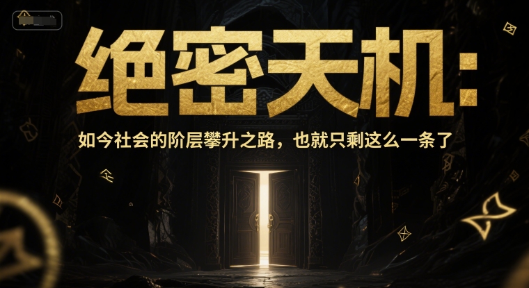 付费文章：绝密天机：如今社会的阶层攀升之路，也就只剩这么一条了-点点短视频网