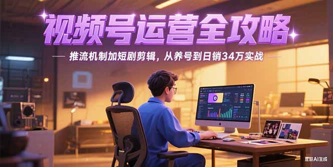2025视频号运营全攻略，推流机制加短剧剪辑，从养号到日销34万实战-点点短视频网
