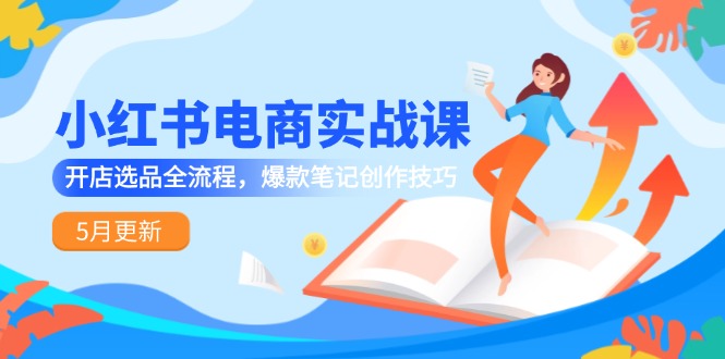 小红书电商实战课-5月更新，开店选品全流程，爆款笔记创作技巧-点点短视频网