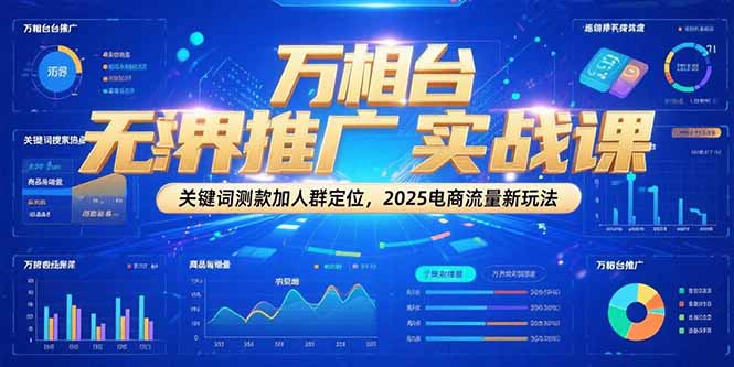 万相台无界推广实战课，关键词测款加人群定位，2025电商流量新玩法-点点短视频网