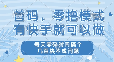 首码零撸项目，有快手就可以做，每天业务时间搞个几张不是问题【揭秘】-点点短视频网