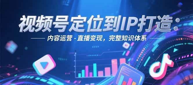 视频号定位到IP打造：账号搭建-内容运营-直播变现，完整知识体系-点点短视频网
