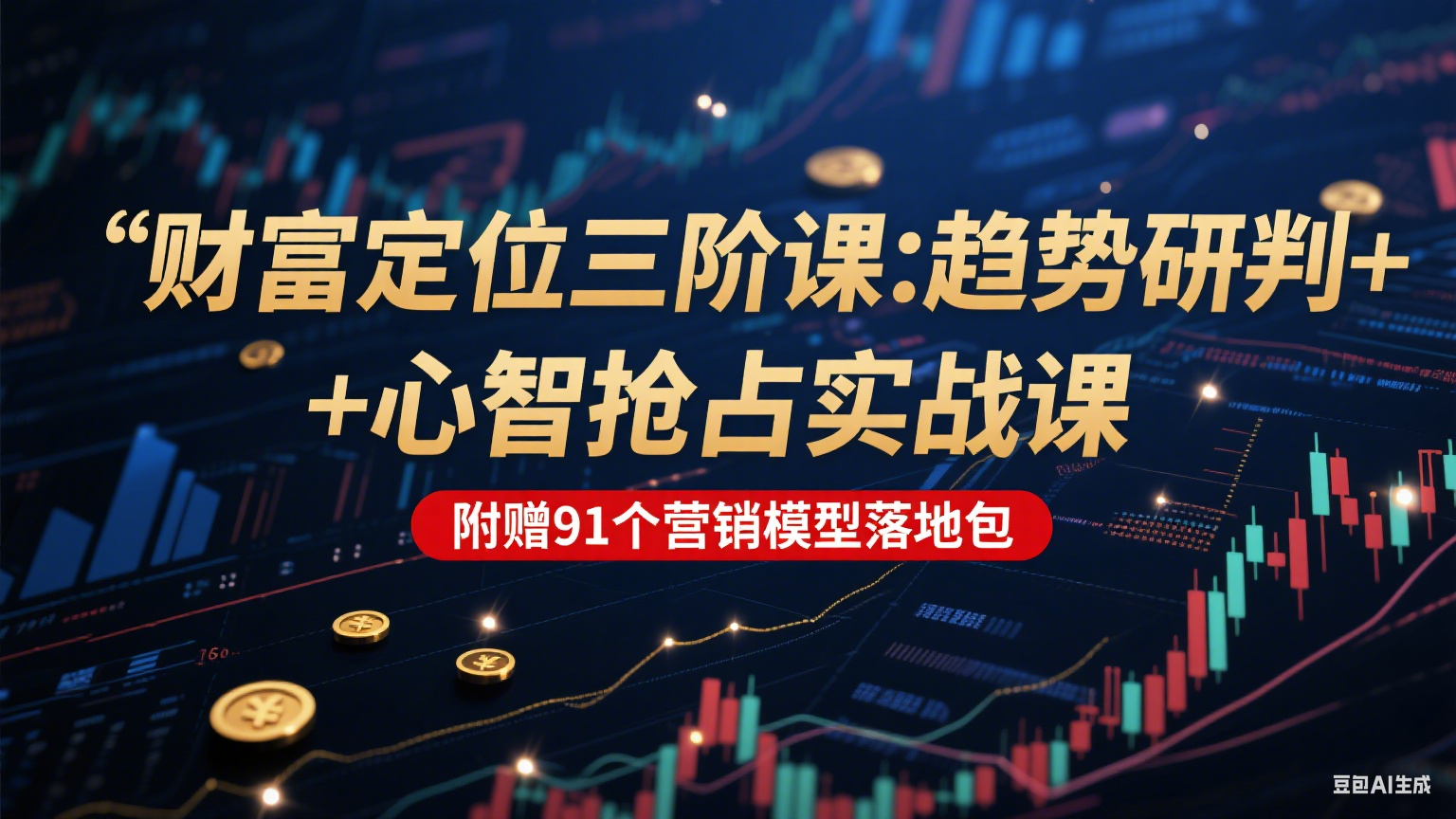 财富定位三阶：趋势研判 + 心智抢占实战课，附赠91个营销模型落地包-点点短视频网