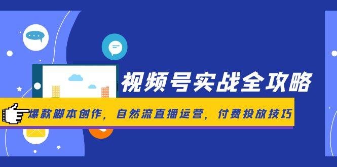 视频号实战全攻略，爆款脚本创作，自然流直播运营，付费投放技巧-点点短视频网