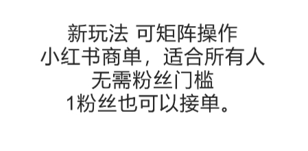 可矩阵操作，小红书商单新玩法，适合所有人，无需粉丝门槛，1粉丝也可以接单-点点短视频网