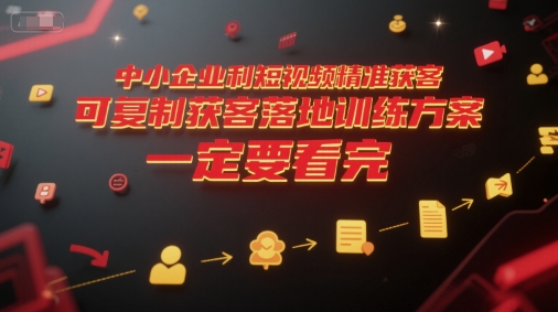 中小企业利用短视频精准获客，可复制获客落地训练方案，做好短视频，一定要看完-点点短视频网