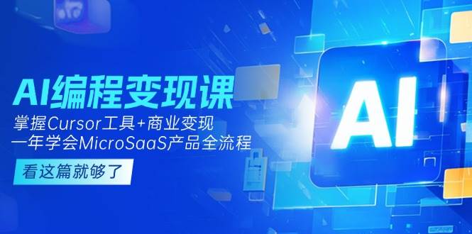 AI编程变现课：掌握Cursor工具+商业变现，一年学会MicroSaaS产品全流程-点点短视频网