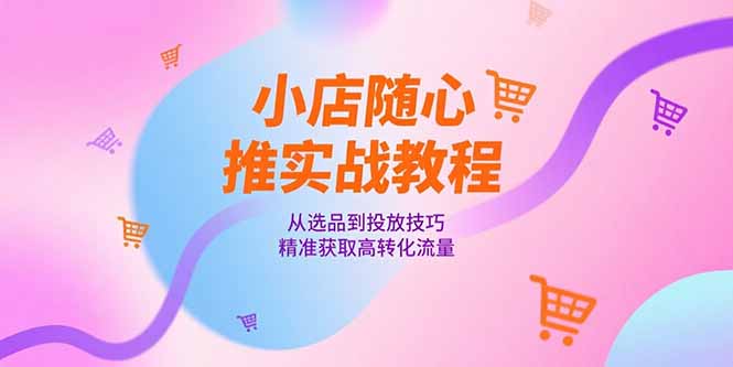 小店随心推实战教程，从选品到投放技巧，精准获取高转化流量-点点短视频网