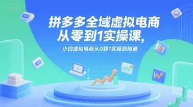 拼多多全域虚拟电商从零到1实操课，小白虚拟电商从0到1实操到精通-点点短视频网