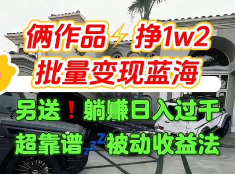 只靠2个作品点赞数量就挣1.2W，不导私域也能变现了【支持矩阵】汽水音乐门种草项目-点点短视频网