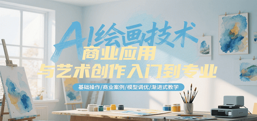 AI绘画技术商业应用与艺术创作入门到专业，基础操作/商业案例/模型调优/渐进式教学-点点短视频网