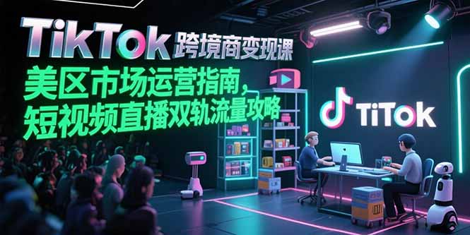 TikTok跨境电商变现课，美区市场运营指南，短视频直播双轨流量攻略-点点短视频网