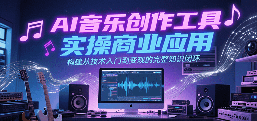 AI音乐创作工具实操商业应用，构建从技术入门到变现的完整知识闭环-点点短视频网