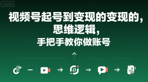 视频号起号到变现的思维逻辑，手把手教你做账号-点点短视频网