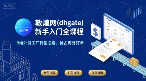 敦煌网(dhgate)新手入门全课程，B端外贸工厂转型必看，抢占海外订单-点点短视频网
