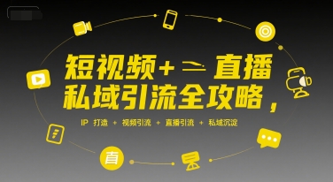 短视频+直播私域引流全攻略，IP打造 +视频引流 +直播引流 +私域沉淀-点点短视频网