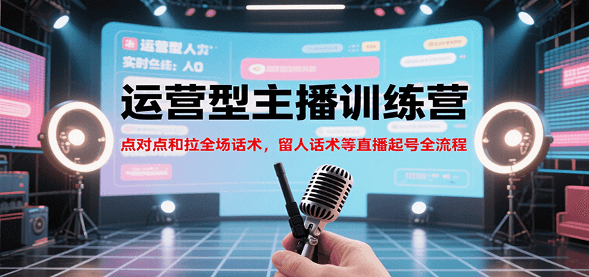 运营型主播训练营，点对点和拉全场话术，留人话术等直播起号全流程(更新7月)-点点短视频网