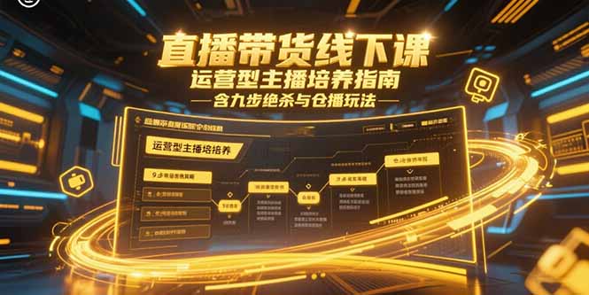 直播带货线下课，运营型主播培养指南，含九步绝杀与仓播玩法-点点短视频网