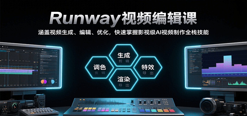 Runway视频编辑课，涵盖视频生成、编辑、优化，快速掌握影视级AI视频制作全栈技能-点点短视频网