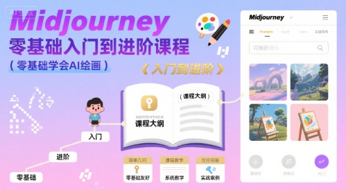 midjourney零基础入门到进阶课程，零基础学会AI绘画-点点短视频网