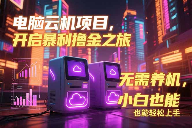 电脑云机项目 暴力撸金玩法，不需要养机 配置没有要求 单机100个窗口一…-点点短视频网