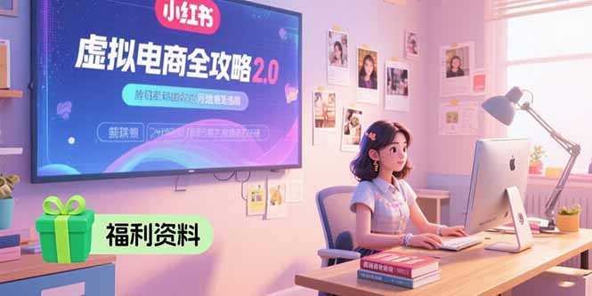 虚拟电商全攻略2.0，开店选品实操流程，账号定位、货源发布、笔记发布技巧-点点短视频网