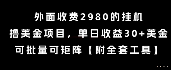 外面收费2980的挂G撸美金项目，单日收益30+美金，可批量可矩阵【揭秘】-点点短视频网