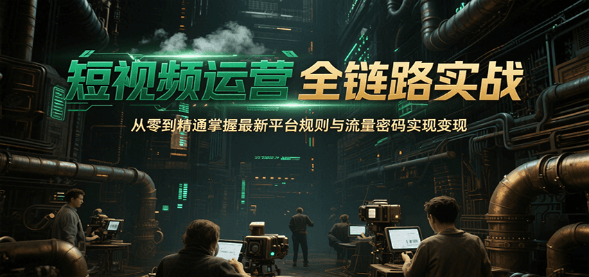短视频运营全链路实战，从零到精通掌握最新平台规则与流量密码实现变现-点点短视频网