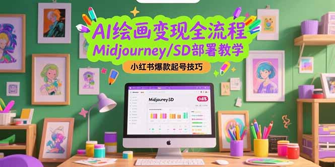 AI绘画变现全流程，Midjourney/SD部署教学，小红书爆款起号技巧-点点短视频网