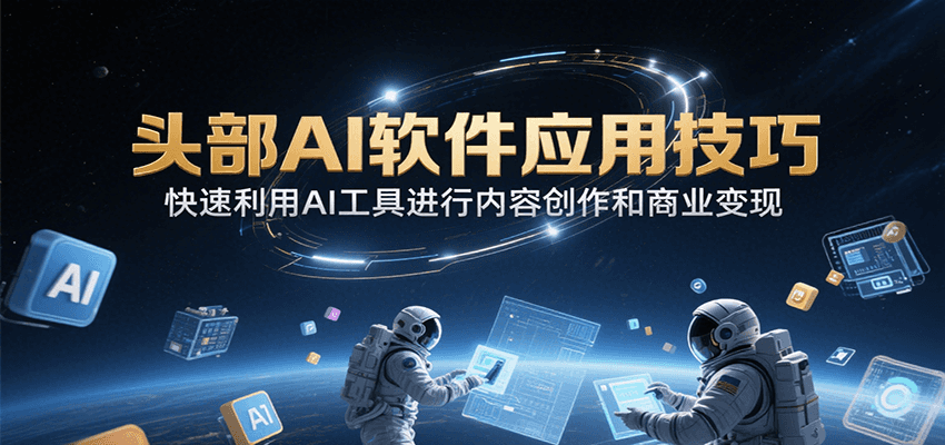 头部AI软件应用技巧，快速利用AI工具进行内容创作和商业变现-点点短视频网