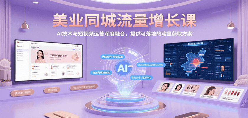 美业同城流量增长课，AI技术与短视频运营深度融合，提供可落地的流量获取方案-点点短视频网