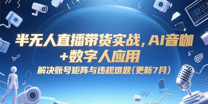 半无人直播带货实战，AI音咖+数字人应用 解决账号矩阵与违规难题(更新7月-点点短视频网