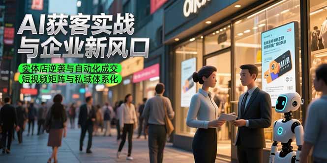 AI获客实战与企业新风口，实体店逆袭与自动化成交 短视频矩阵与私域体系化-点点短视频网