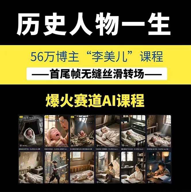 图片[1]-AI历史人物短视频创作，含IP打造、首尾帧无缝转场、智能体视频制作等核心教学内容-点点短视频网