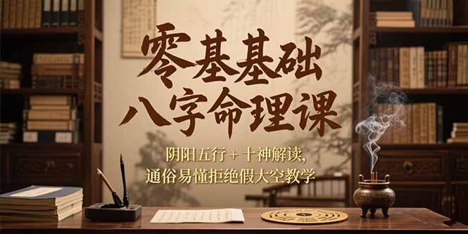 零基础八字命理课，阴阳五行+十神解读，通俗易懂拒绝假大空教学-点点短视频网