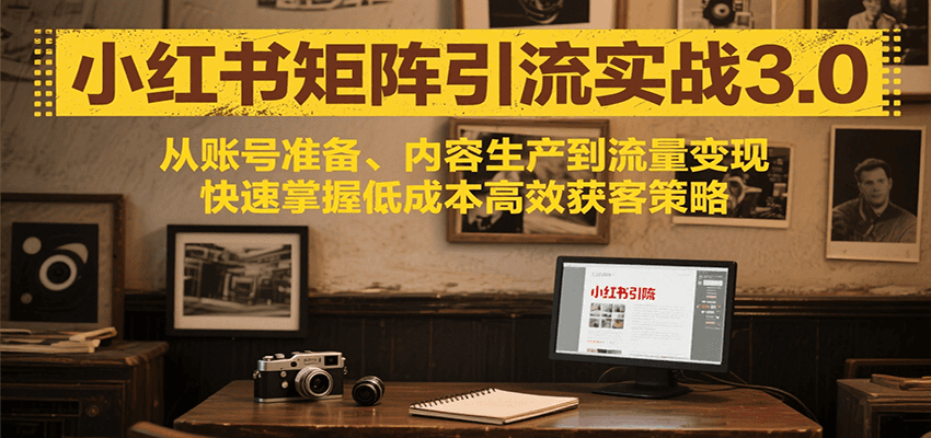 小红书矩阵引流3.0，从账号准备、内容生产到流量变现，快速掌握低成本高效获客策略-点点短视频网