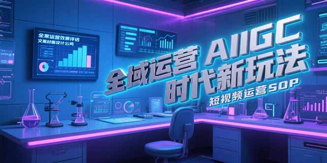 全域运营AIGC时代新玩法，文案封面设计公式，短视频运营SOP-点点短视频网