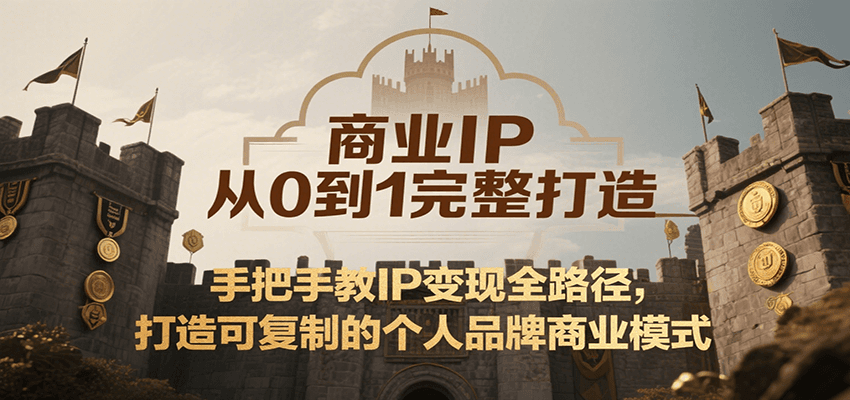 商业IP从0到1完整打造，手把手教IP变现全路径，打造可复制的个人品牌商业模式-点点短视频网