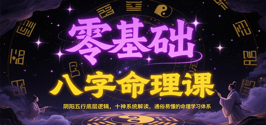 零基础八字命理课：阴阳五行底层逻辑，十神系统解读，通俗易懂的命理学习体系-点点短视频网