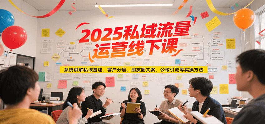 2025私域流量运营线下课，系统讲解私域基建/客户分层/朋友圈文案/公域引流等实操方法-点点短视频网