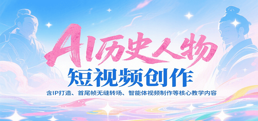 AI历史人物短视频创作，含IP打造、首尾帧无缝转场、智能体视频制作等核心教学内容-点点短视频网