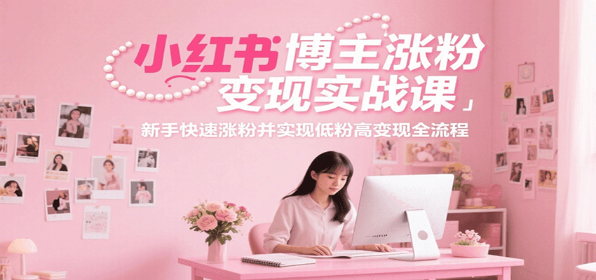 小红书博主涨粉变现实战课，新手快速涨粉并实现低粉高变现全流程-点点短视频网