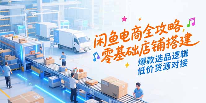 闲鱼电商全攻略，零基础店铺搭建，爆款选品逻辑，低价货源对接-点点短视频网
