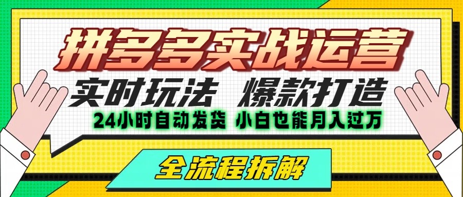 拼多多最新实战运营高投产：长久稳定项目，单店利润一天三位数-点点短视频网