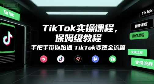 TikTok实操课程，保姆级教程，手把手带你跑通TikTok变现全流程-点点短视频网
