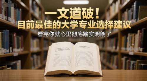 付费文章：一文道破！目前最佳的大学专业选择建议，看完你就心里彻底踏实明朗了-点点短视频网