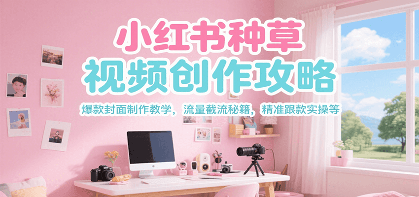 小红书种草视频创作攻略，爆款封面制作教学 ，流量截流秘籍 ，精准跟款实操等-点点短视频网