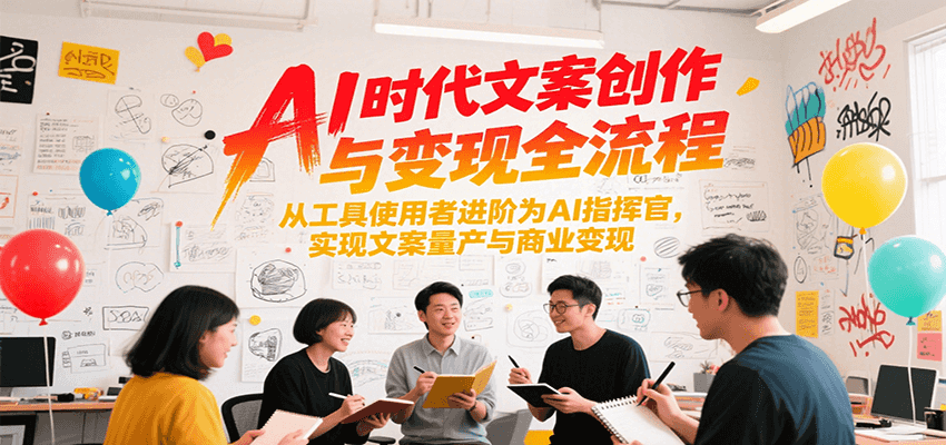 AI时代文案创作与变现全流程，从工具使用者进阶为AI指挥官，实现文案量产与商业变现-点点短视频网